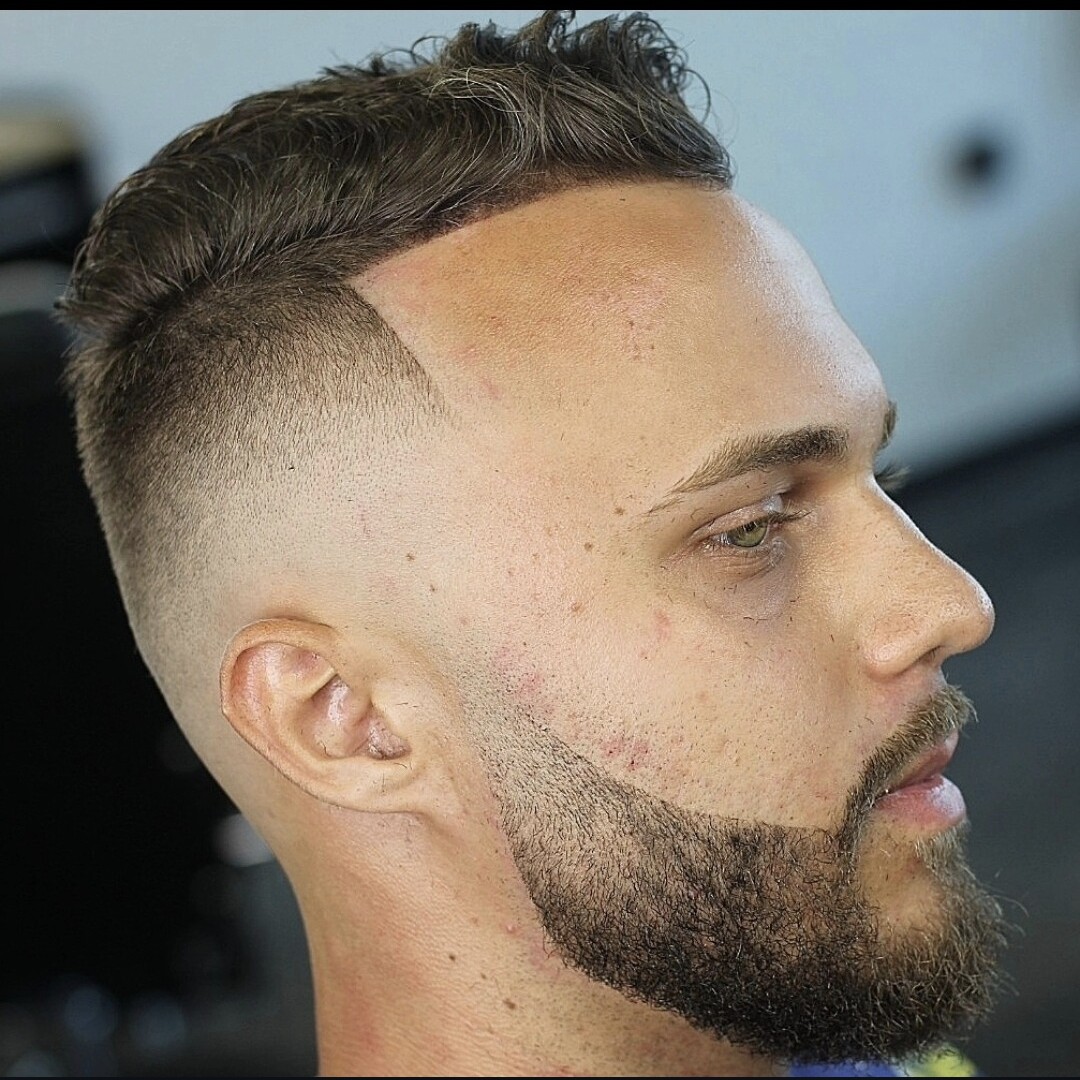 Skin fade with beard lineup at Prestige Barbers Jacksonville FL