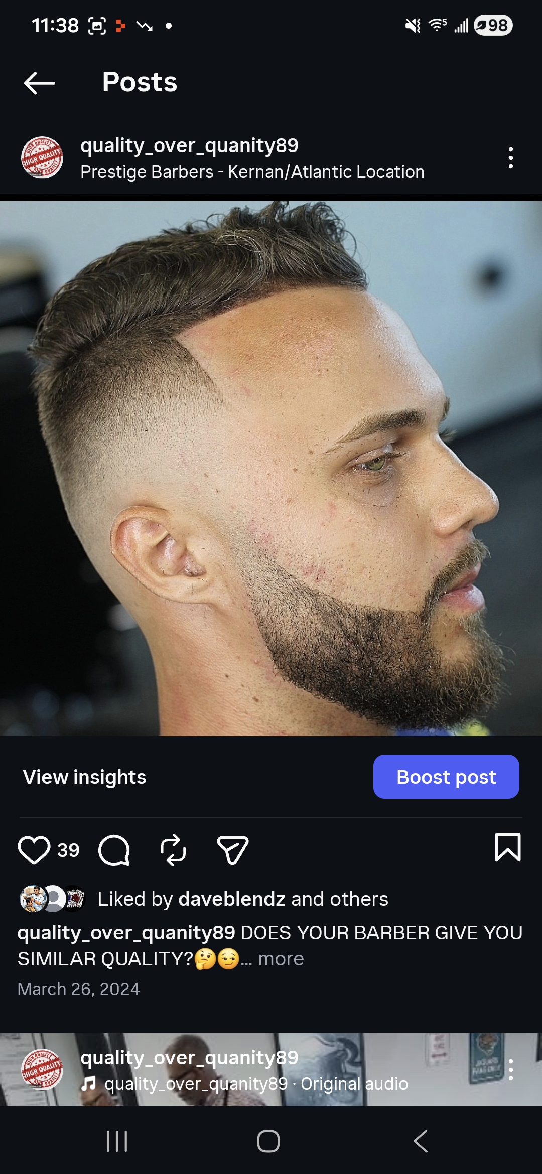 Skin fade with beard lineup at Prestige Barbers Jacksonville FL