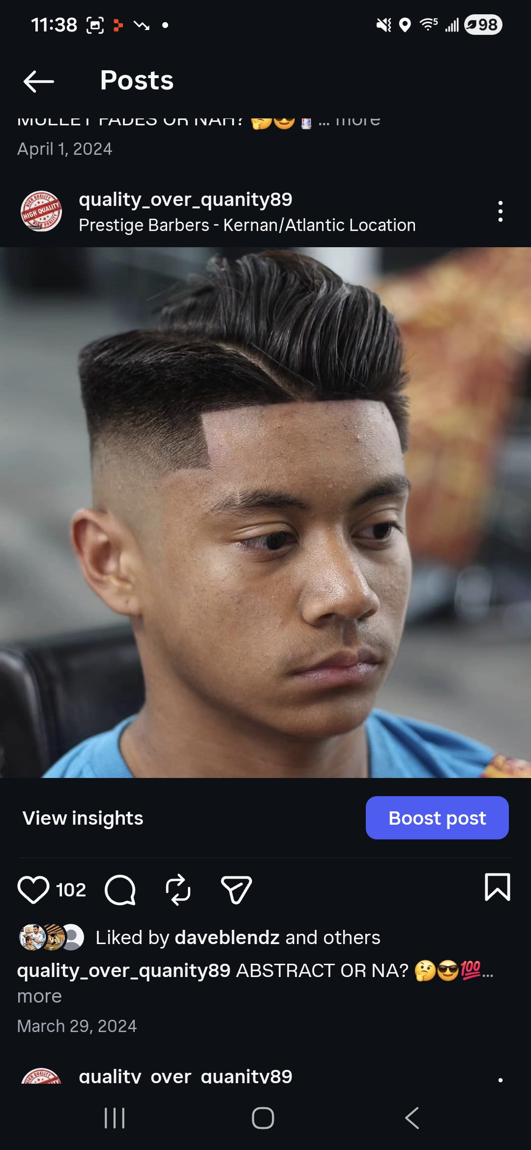 Taper fade with design line at Prestige Barbers Jacksonville FL