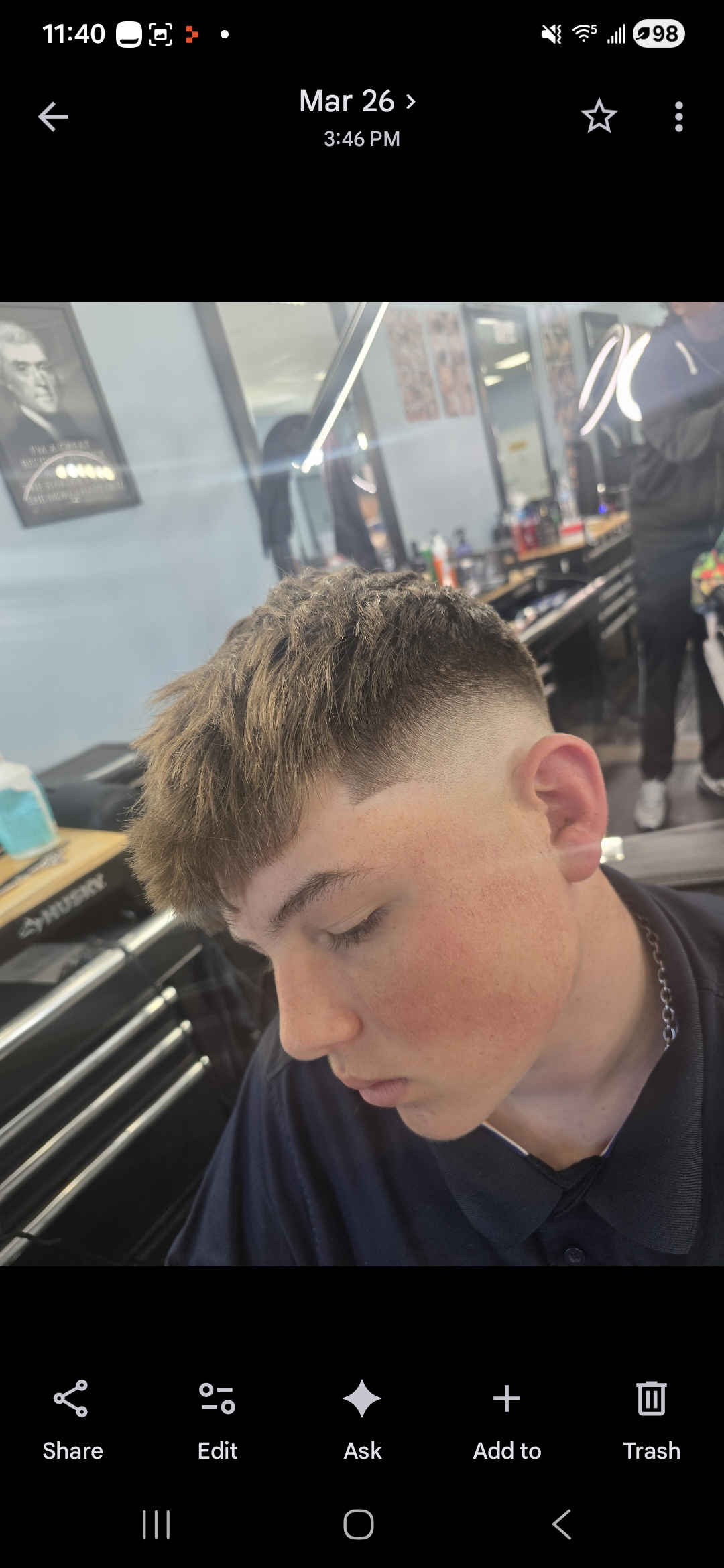 Teen textured crop with mid fade haircut at Prestige Barbers Jacksonville FL